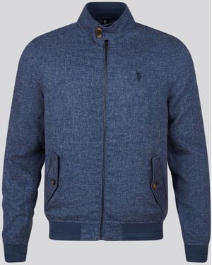 U.S. POLO ASSN. U. S. Polo Assn U. S. Polo Assn Linen Blend Harrington Jacket - Blue