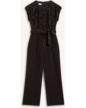 Hobbs Petite Lilah Sequin Jumpsuit - Black