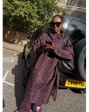 Never Fully Dressed Leopard Longline Print Raincoat - Multicolour
