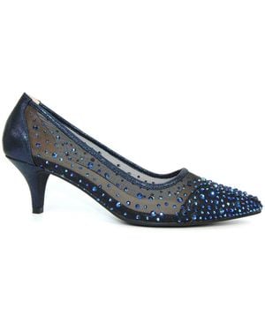 Lunar Gemstone Kitten Heel Shoes - Blue