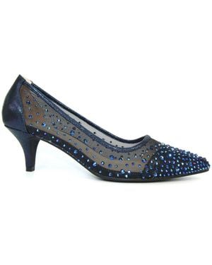 Lunar Alisha, Pumps Mit Kitten-Absätzen Und Schmucksteinen - Blau