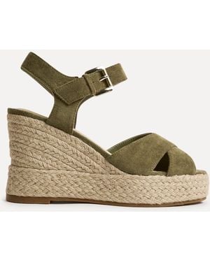 Linzi Noa Crossover Platform Wedge Sandals - Metallic