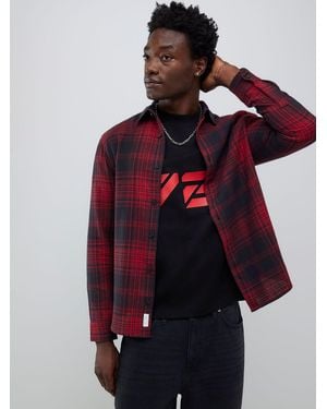 River Island Regular Fit Check Shirt - Red