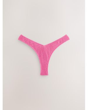 Next Crinkle Tanga Bikini Bottoms - Pink