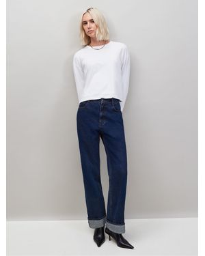 Ro & Zo Denim Turn Up Hem Jeans - Blue