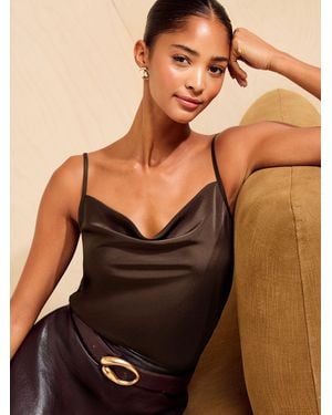 Friends Like These Chocolate Cowl Neck Cami - Black