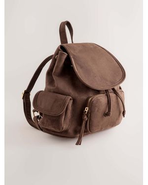 Next Tan Small Suedette Rucksack Bag - Brown