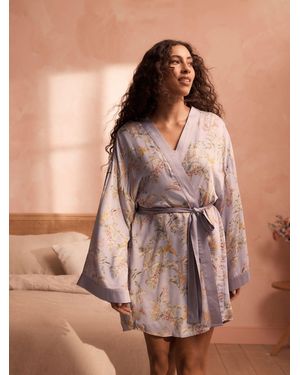 Ted Baker Lilac Palm Modal Woven Robe - Brown