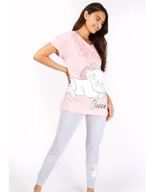 Character Marie Aristocat Disney Ladies 100% Cotton Pajamas - White