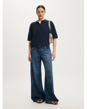 Cotton On Ss Boxy Polo Shirt - Blue