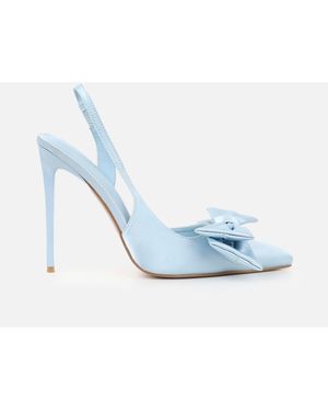 SIMMI Toppaz Bow Detail Slingback Court Shoes - Blue