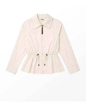 Ro & Zo Cinched Waist Rain Jacket - Natural