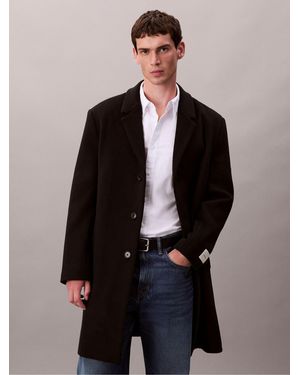 Calvin Klein Calvin Klein Wool Blend Overcoat - Black