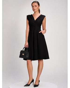 Jolie Moi Plain Sleeveless Midi Dress - Schwarz