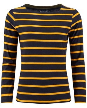 Weird Fish Saffira Cotton Jersey Stripe Top - Black