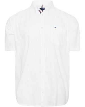 BadRhino Big & Tall Short Sleeve 100% Cotton Oxford Shirt - White