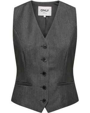 ONLY Tailored Buttoned Waistcoat - Gray
