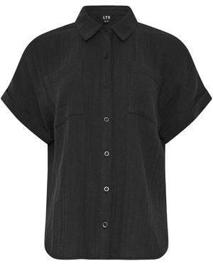 Long Tall Sally Cheesecloth Grown On Sleeve Shirt - Black