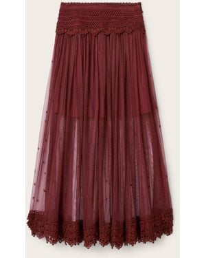 AllSaints Allsaints Trixie Lace Skirt - Red