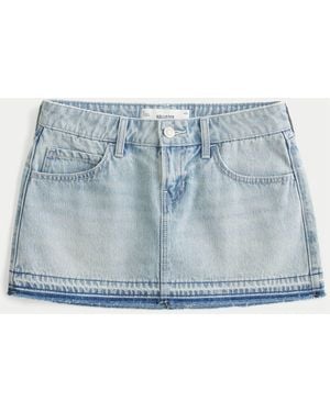 Hollister Low Rise Denim Mini Skirt - Blue