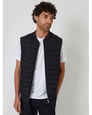 Threadbare Quilted Hybrid Gilet - Blue