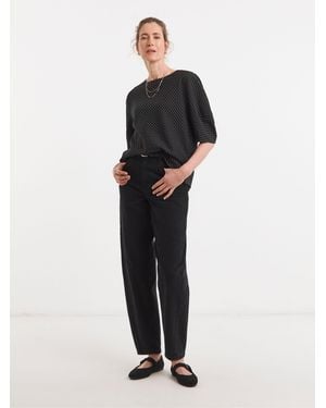 JD Williams Stripe Trim Relaxed T-Shirt - Black