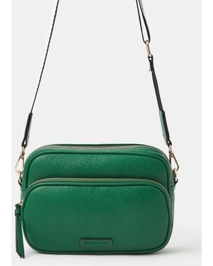 Accessorize Dina Double Zip Cross-Body Bag - Green