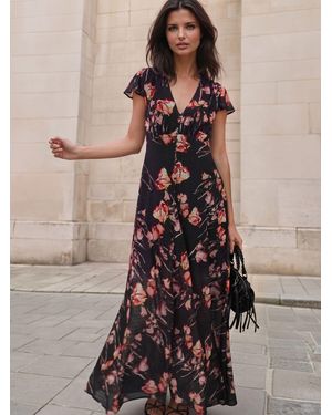 Religion Indium Maxi Tea Dress With Feminine Button Detail - Natural