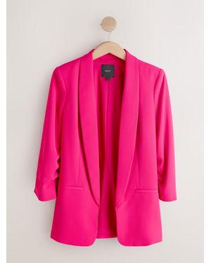 Next Bright Relaxed Ruched Sleeve Blazer - Pink