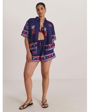 Simply Be Dolce Vita T-Shirt Short Co-Ord Set - Blue
