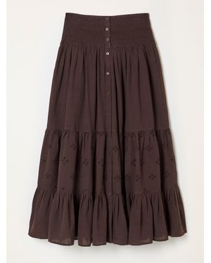 FatFace Fatface Rhea Cutwork Maxi Skirt - Brown