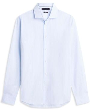 slim fit dress slacks Non-Iron Cotton Check Dress Shirt with Contrast Trim