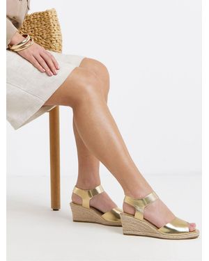 JD Williams Stretch Two Part Espadrille Wedge Sandals - White