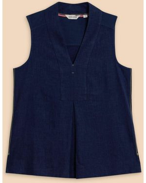 White Stuff Stuff Celia Jersey Mix Hemd - Blau