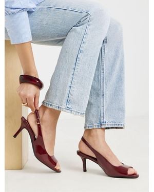 Simply Be Cherry Wide Fit Peep Toe Heeled Sandals - Blue