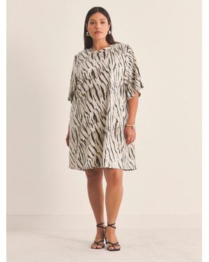 Simply Be Sequin T-Shirt Dress - Natural