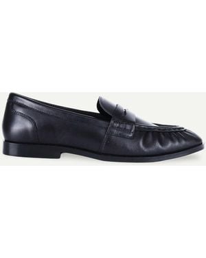 OFF THE HOOK Sienna Real Leather Loafers With Ruched Detail - Blue