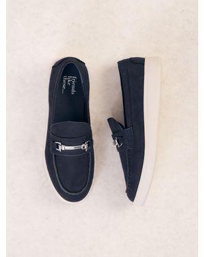 Friends Like These Faux Suede Snaffle Detail Comfort Slip On Casual Loafer Shoes - Blue