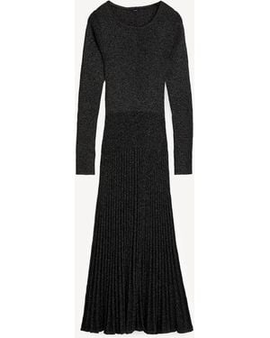 JOSEPH Metallic Ribbed Midi Dress - Black