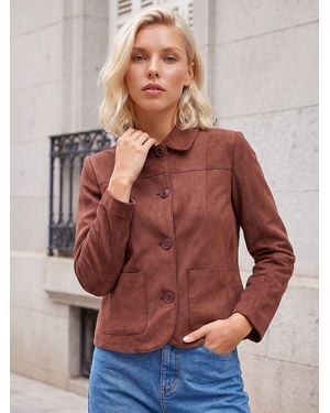 Roman Petite Suede Jacket - Red