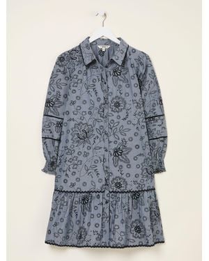 FatFace Fatface Kitty Embroidered Dress - Blue