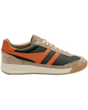Gola Tornado 88 Mesh Lace-Up Trainers - Brown