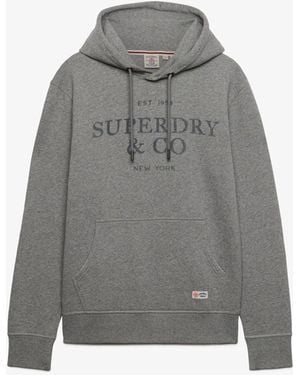 Superdry Dark 1954 Company Relaxed Hoodie - Gray
