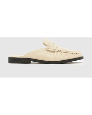 schuh Leeds Leather Backless Loafer - White