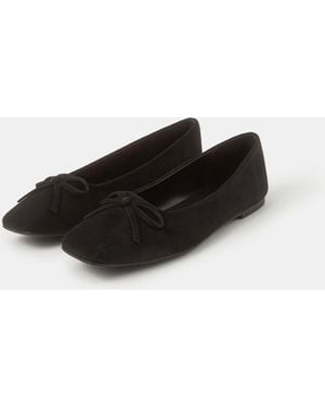 Accessorize Faux Suede Ballet Flats - Black