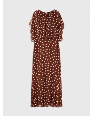 Whistles Petite Polka Dot Print Midi Dress - Red