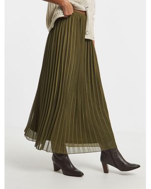 Simply Be Pleated Chiffon Midaxi Skirt - Green