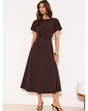 Lipsy Side Knot Short Sleeve Midi Dress - Purple
