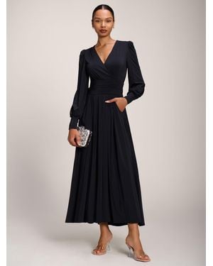 Jolie Moi Long Sleeve Soft Jersey Maxi Dress - Black