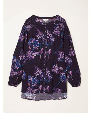 FatFace Fatface Faye Dark Heritage Floral Tunic - Blue